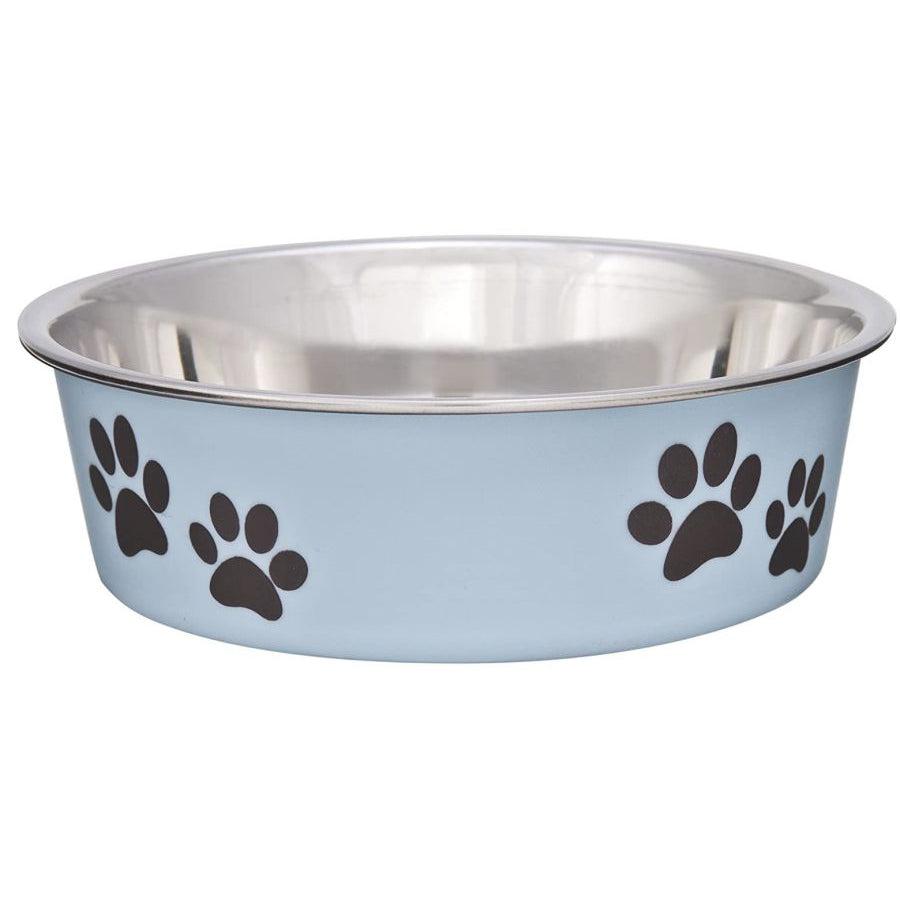 Loving Pets Stainless Steel & Light Blue Dish with Rubber Base-Dog-Loving Pets-Small - 5.5" Diameter-