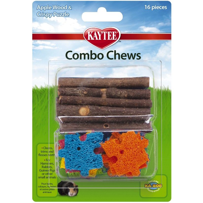 Kaytee Combo Chews Apple Wood & Crispy Puzzle-Small Pet-Kaytee-16 Pieces-