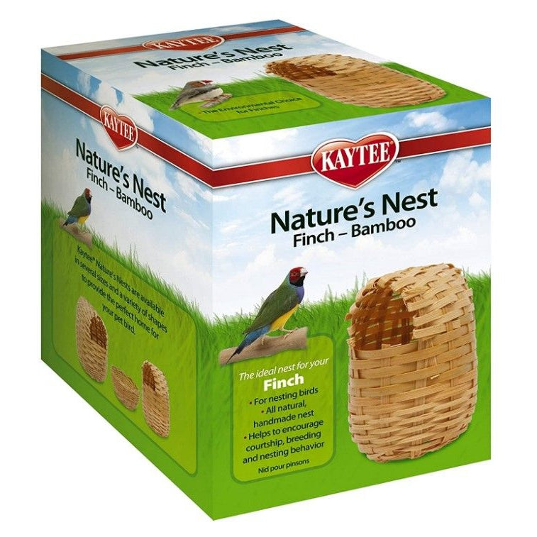 Kaytee Nature's Nest Bamboo Nest - Finch-Bird-Kaytee-Regular - (3.75"L x 3.75"W x 4.5"H)-