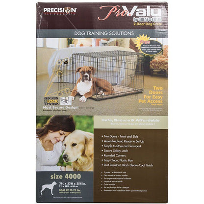 Precision Pet Pro Value by Great Crate - 2 Door Crate - Black-Dog-Precision Pet-Model 4000 (36"L x 23"W x 25"H) For Dogs up to 70 lbs-