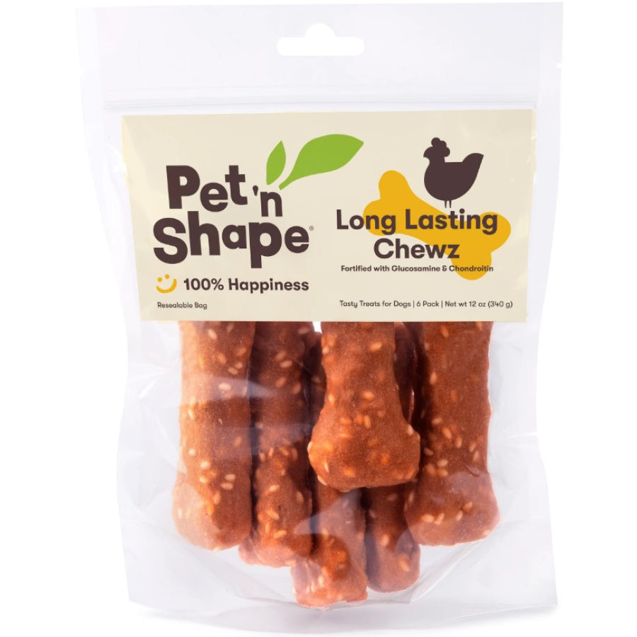 Pet n Shape Long Lasting Chewz 4" Bone Dog Treat Fortified with Glucosamine and Chondroitin-Dog-Pet 'n Shape-6 count-