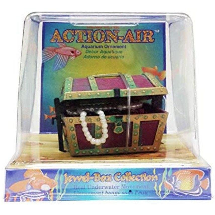 Penn Plax Action Air Treasure Chest Aquarium Ornament-Fish-Penn Plax-Treasure Chest-