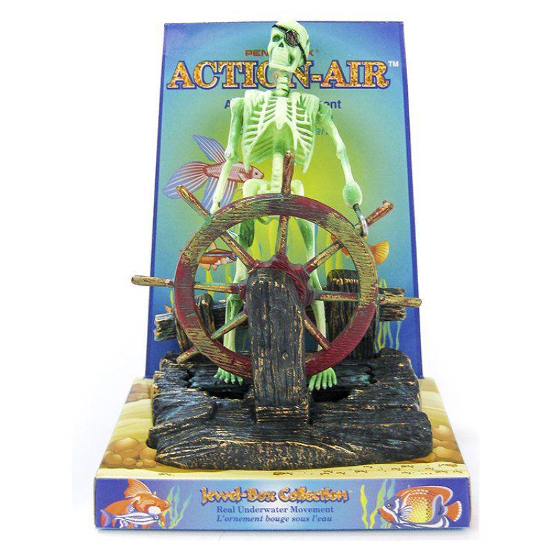 Penn Plax Action Aerating Skeleton & Wheel-Fish-Penn Plax-5" Tall-