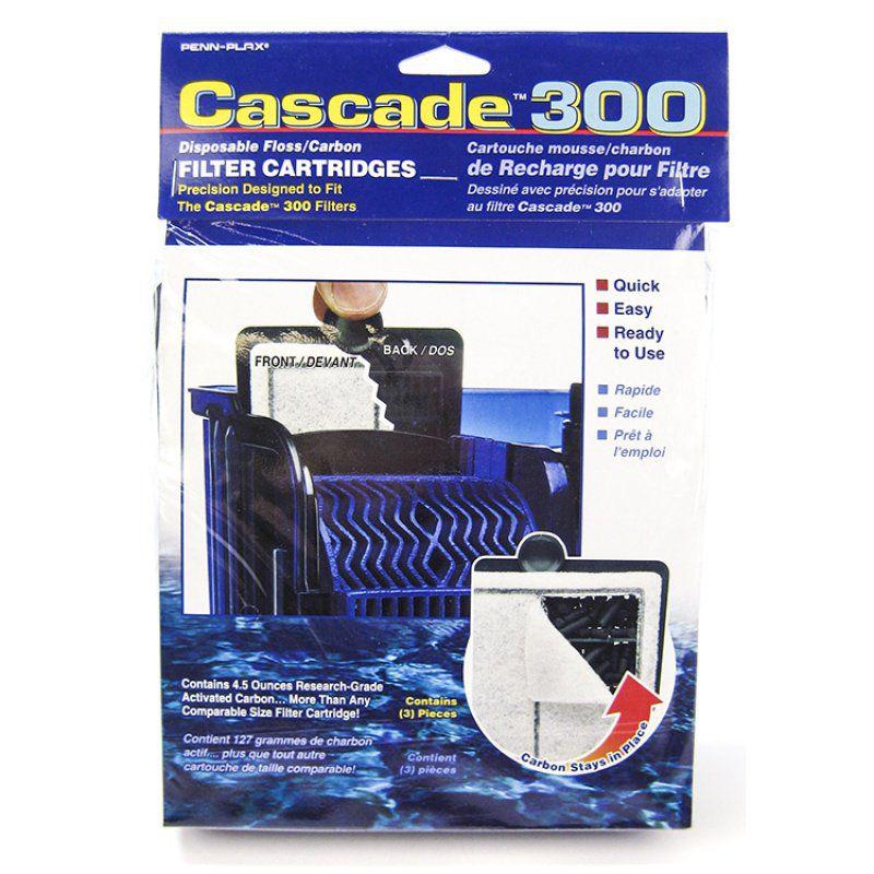 Cascade 300 Disposable Floss & Carbon Power Filter Cartridges-Fish-Cascade-3 Pack-