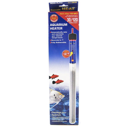 Penn Plax Cascade Submersible Heat Aquarium Heater-Fish-Penn Plax-150 Watts - 10" Long (30 Gallons)-
