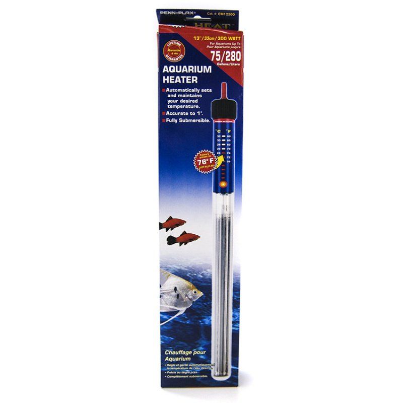 Penn Plax Cascade Submersible Heat Aquarium Heater-Fish-Penn Plax-300 Watts - 12" Long (75 Gallons)-