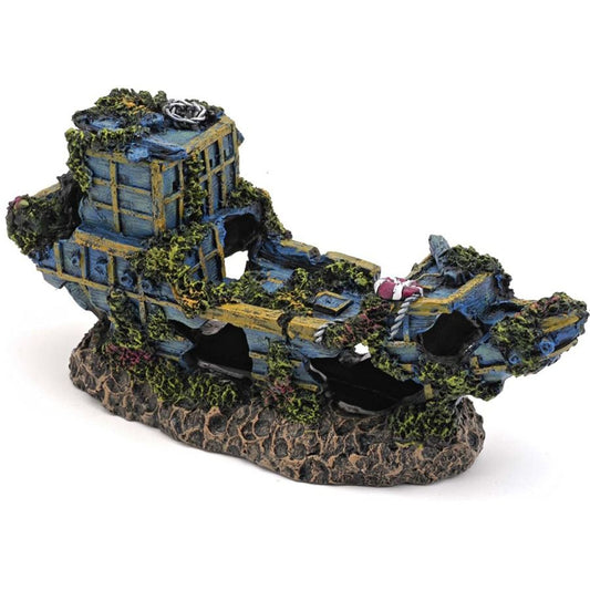 Penn Plax Sunken Ship Aquarium Decor-Fish-Penn Plax-Small - 7"L x 2.5"W x 3.5"H-