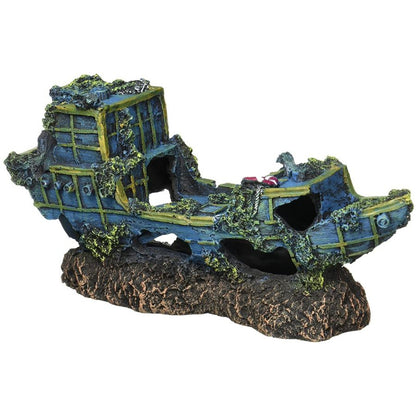 Penn Plax Sunken Ship Aquarium Decor-Fish-Penn Plax-Medium - 12"L x 3.5"W x 6.5"H-