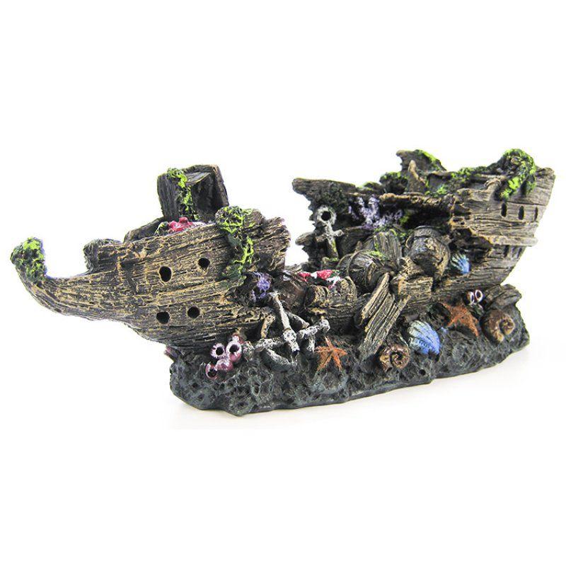 Penn Plax Split Shipwreck Aquarium Decor-Fish-Penn Plax-Small (10" Long)-