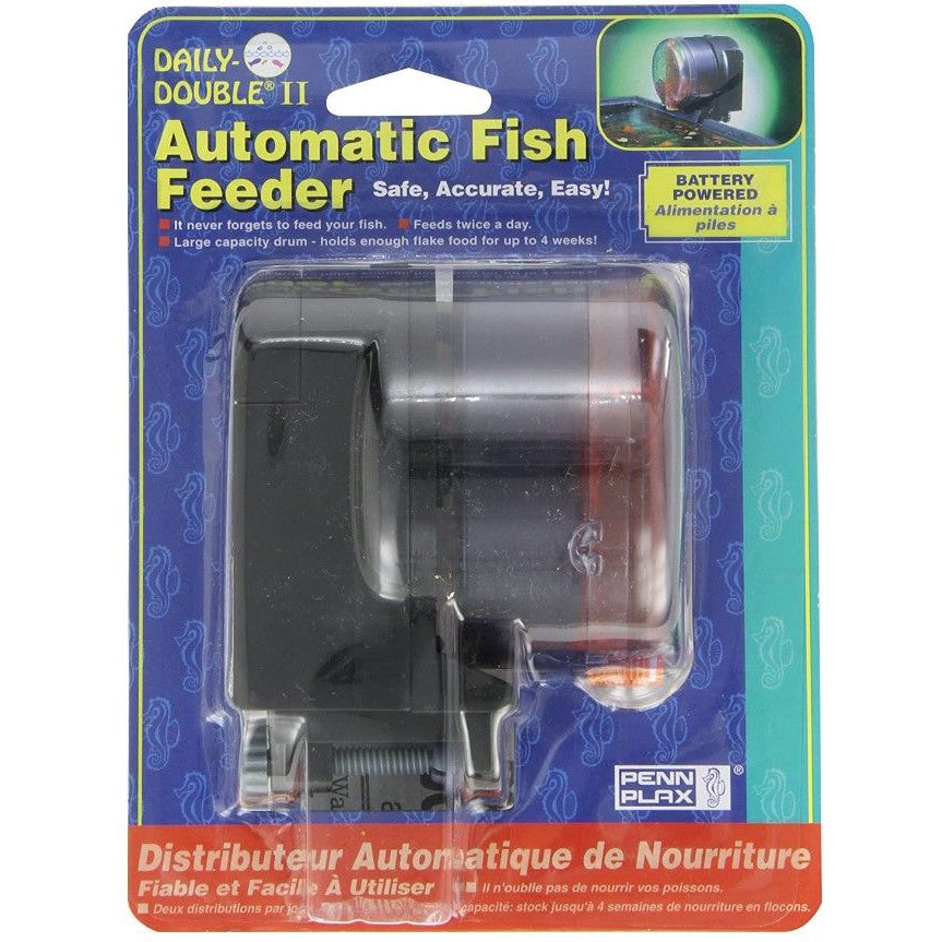 Penn Plax Daily Double II Automatic Fish Feeder-Fish-Penn Plax-3.5"L x 3.5"W x 4"H-