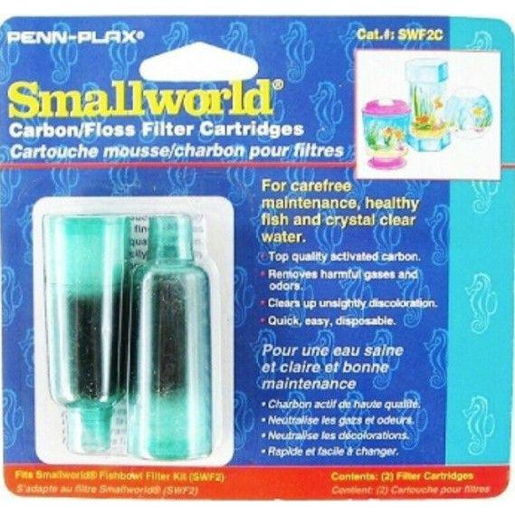 Penn Plax Smallworld Carbon/Floss Filter Cartridges-Fish-Penn Plax-2 Pack-