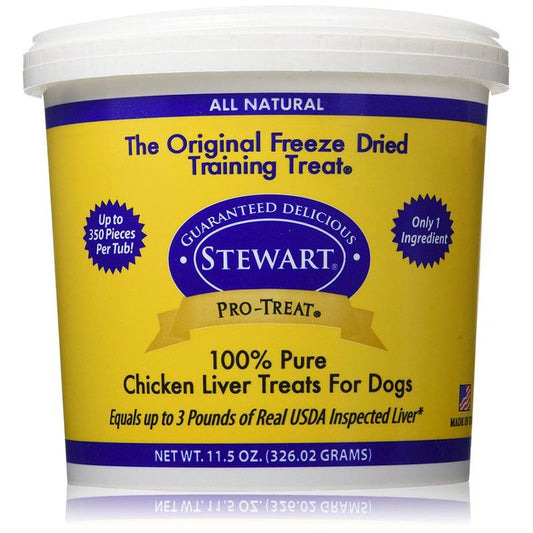 Stewart Pro-Treat 100% Freeze Dried Chicken Liver for Dogs-Dog-Stewart-11.5 oz-