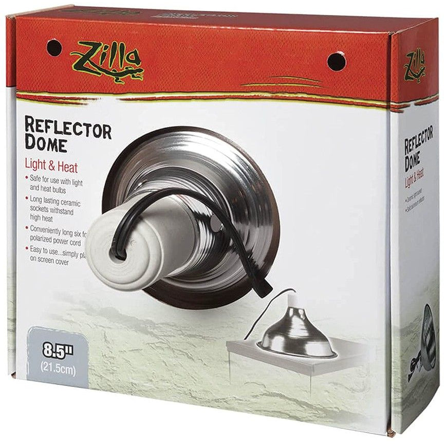 Zilla Reflector Dome with Ceramic Socket-Reptile-Zilla-150 Watts (8.5" Diameter)-