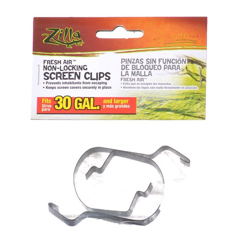 Zilla Fresh Air Non-Locking Screen Clips-Reptile-Zilla-30 Gallon Tanks and Up-