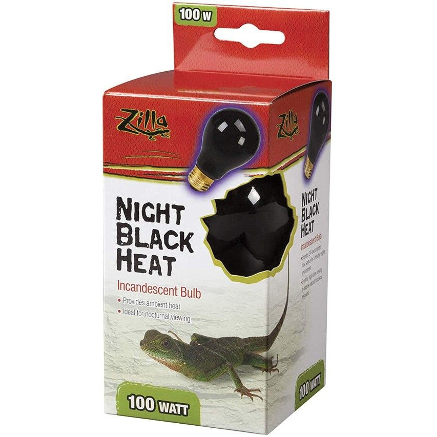 Zilla Night Time Black Light Incandescent Heat Bulb-Reptile-Zilla-100 Watts-