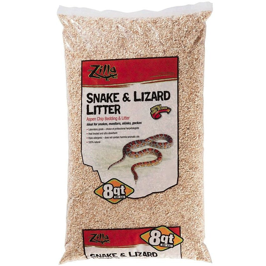 Zilla Lizard Litter - Aspen Chip Bedding & Lutter-Reptile-Zilla-8 Quarts-