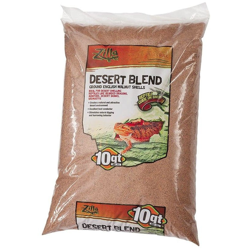 Zilla Desert Blend Ground English Walnut Shells Reptile Bedding-Reptile-Zilla-10 Quarts-