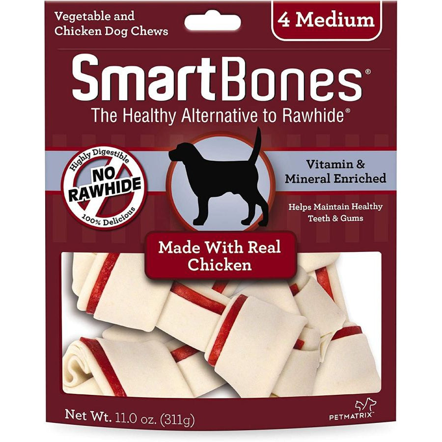 SmartBones Chicken & Vegetable Dog Chews-Dog-Smartbones-Medium - 5" Long - Dogs 20-40 Lbs (4 Pack)-