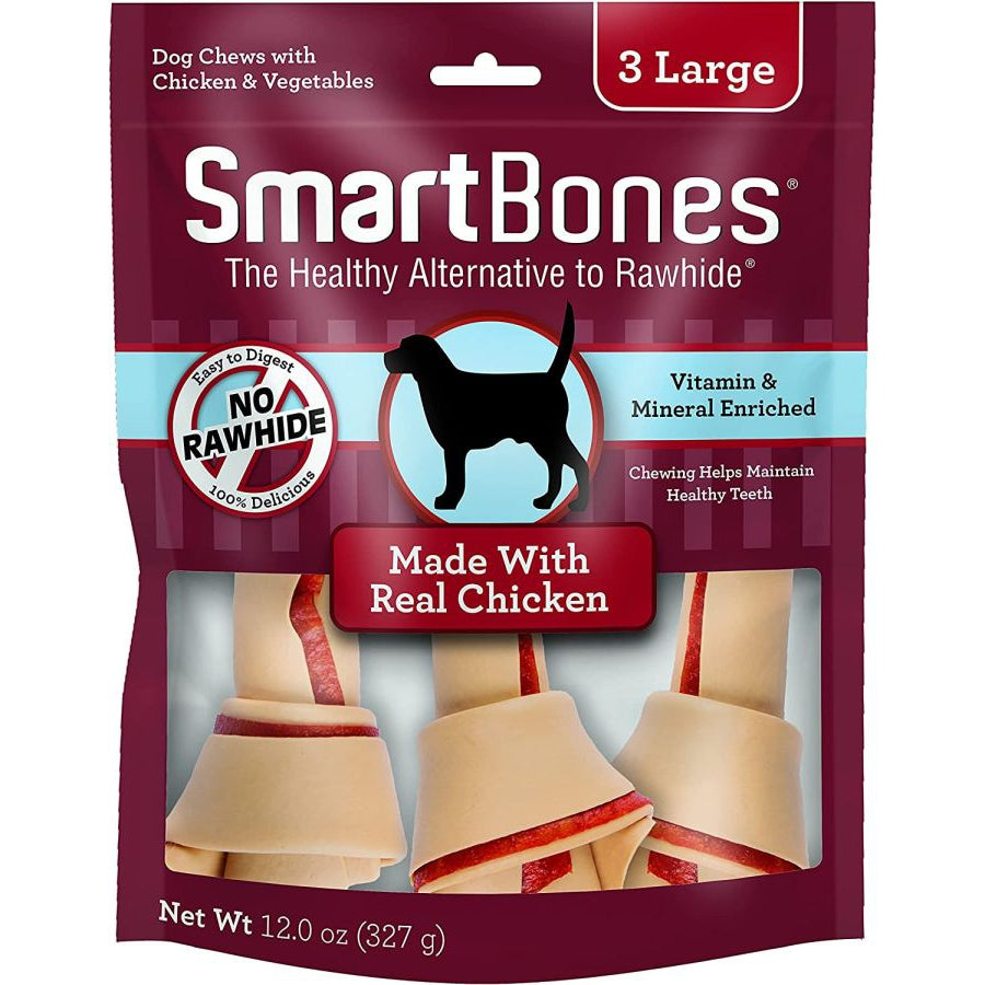 SmartBones Chicken & Vegetable Dog Chews-Dog-Smartbones-Large - 6.5" Long - Dogs over 40 Lbs (3 Pack)-