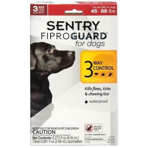 Sentry FiproGuard for Dogs-Dog-Sentry-Dogs 45-88 lbs (3 Doses)-