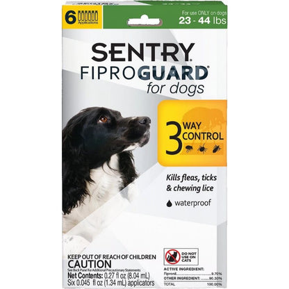 Sentry FiproGuard for Dogs-Dog-Sentry-Dogs 23-44 lbs (6 Doses)-