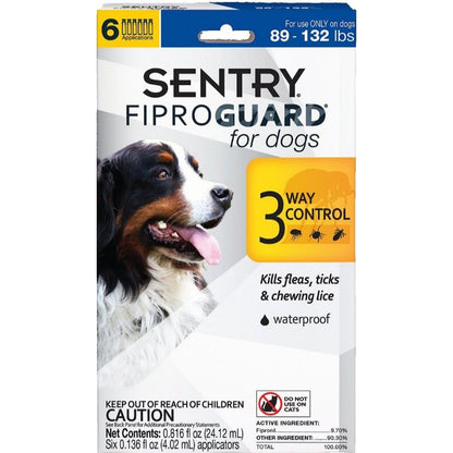 Sentry FiproGuard for Dogs-Dog-Sentry-Dogs 89-132 lbs (6 Doses)-