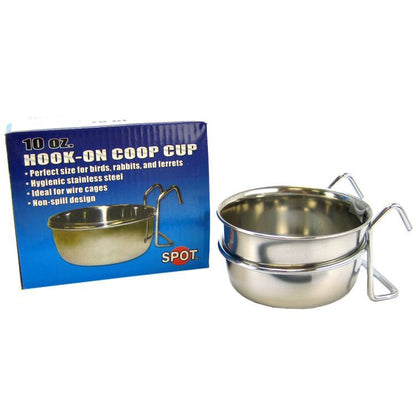 Spot Stainless Steel Hook-On Coop Cup-Bird-Spot-10 oz (4" Diameter)-