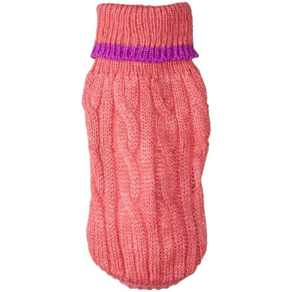 Fashion Pet Cable Knit Dog Sweater - Pink-Dog-Fashion Pet-XXX-Small (4" From Neck Base to Tail)-