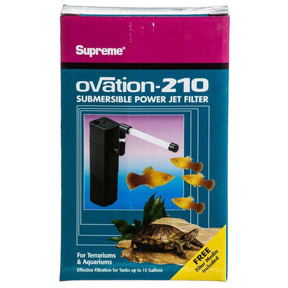 Supreme Ovation Submersible Power Jet Filter-Fish-Supreme-Model 210 - 53 GPH (Up to 15 Gallons)-