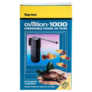 Supreme Ovation Submersible Power Jet Filter-Fish-Supreme-Model 1000 - 265 GPH (Up to 80 Gallons)-