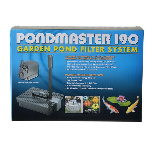 Pondmaster Garden Pond Filter System Kit-Fish-Pondmaster-Model 190 - 190 GPH (Up to 400 Gallons)-