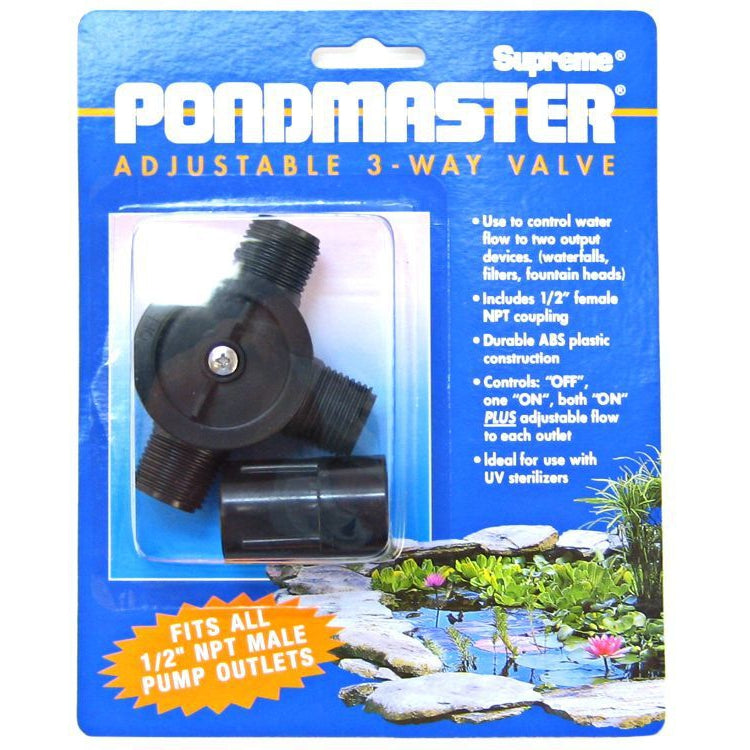 Pondmaster Adjustabel 3-Way Valve-Fish-Pondmaster-1/2" Diverter Valve for Models 2, 3, 5 & 7-