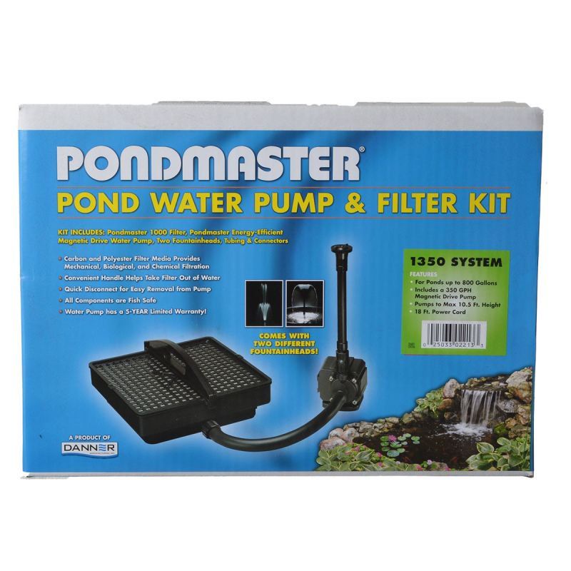 Pondmaster Garden Pond Filter System Kit-Fish-Pondmaster-Model 1350 - 350 GPH (Up to 800 Gallons)-