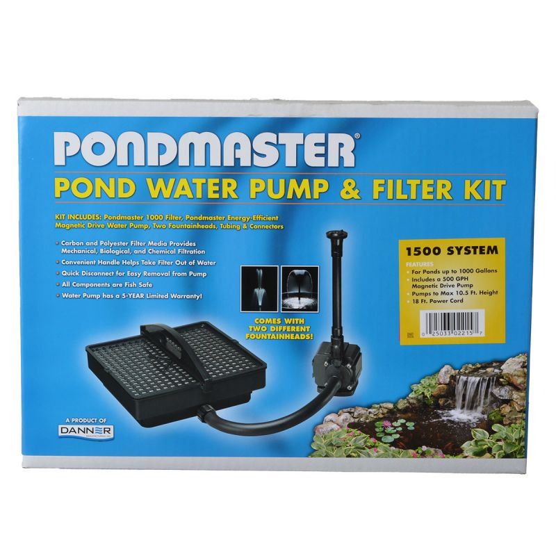 Pondmaster Garden Pond Filter System Kit-Fish-Pondmaster-Model 1500 - 500 GPH (Up to 1,000 Gallons)-