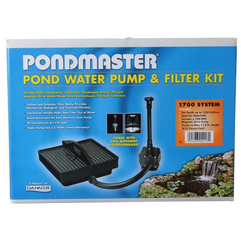 Pondmaster Garden Pond Filter System Kit-Fish-Pondmaster-Model 1700 - 700 GPH (Up to 1,400 Gallons)-