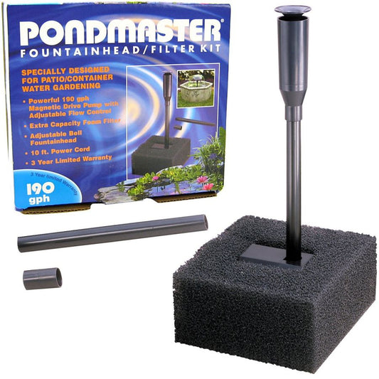 Pondmaster Fountain Head & Filter Kit-Fish-Pondmaster-190 GPH-