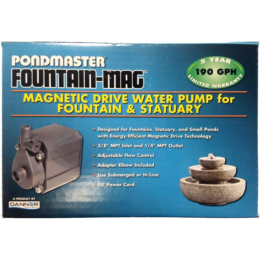 Pondmaster Pond-Mag Magnetic Drive Utility Pond Pump-Fish-Pondmaster-Model 1.9 (190 GPH)-