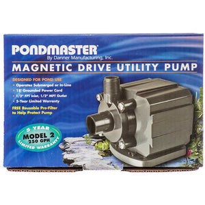 Pondmaster Pond-Mag Magnetic Drive Utility Pond Pump-Fish-Pondmaster-Model 2 (250 GPH)-