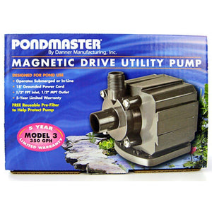 Pondmaster Pond-Mag Magnetic Drive Utility Pond Pump-Fish-Pondmaster-Model 3.5 (350 GPH)-