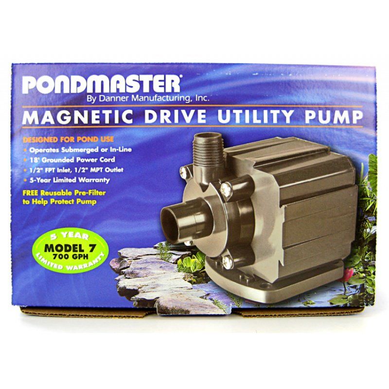 Pondmaster Pond-Mag Magnetic Drive Utility Pond Pump-Fish-Pondmaster-Model 7 (700 GPH)-