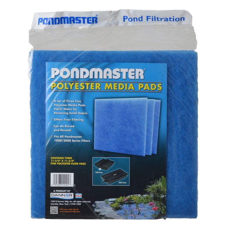 Pondmaster Fine Polyester Media-Fish-Pondmaster-12" Long x 12" Wide (3 Pack)-