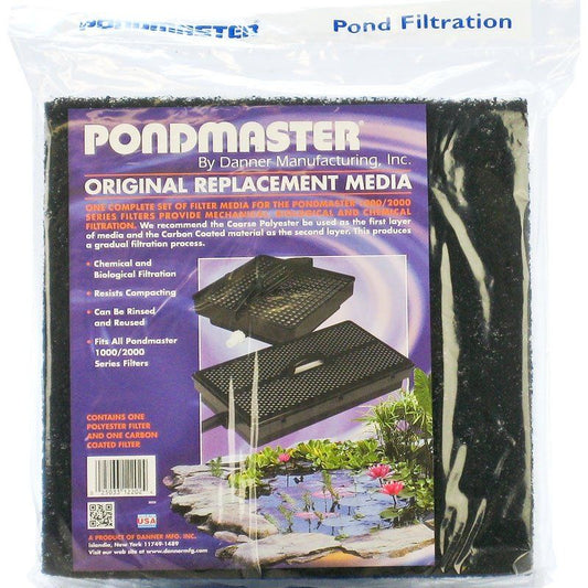 Pondmaster Original Replacement Media-Fish-Pondmaster-Carbon & Poyester Pads (12" Long x 12" Wide)-