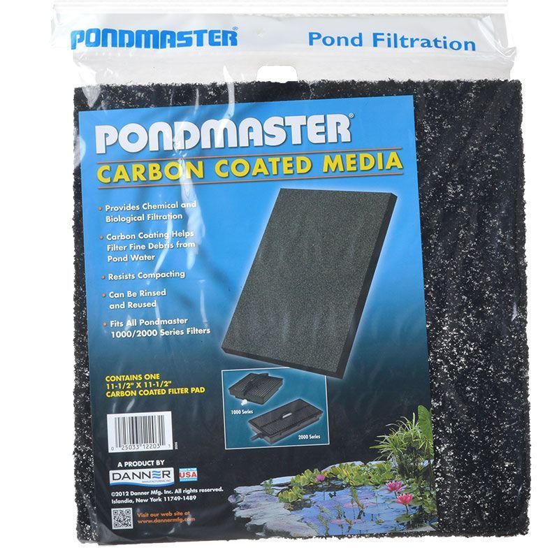 Pondmaster Carbon Coated Media-Fish-Pondmaster-11.5" Long x 11.5" Wide (1 Pack)-