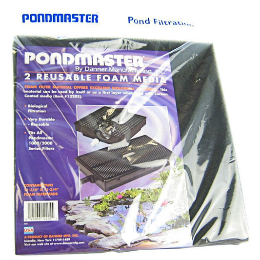 Pondmaster Reusable Foam Media Pads-Fish-Pondmaster-11.75" Long x 11.75" Wide (2 Pack)-