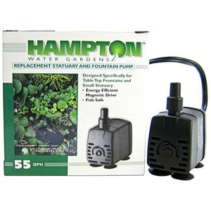 Hampton Water Gardens Replacement Statuary & Fountain Pump-Fish-Hampton Water Gardens-55 GPH with 6' Power Cord-