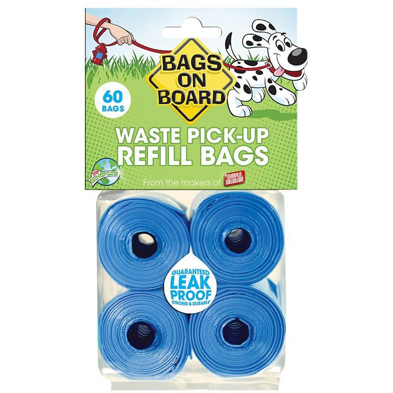 Bags on Board Waste Pick Up Refill Bags - Blue-Dog-Bags On Board-60 Bags-