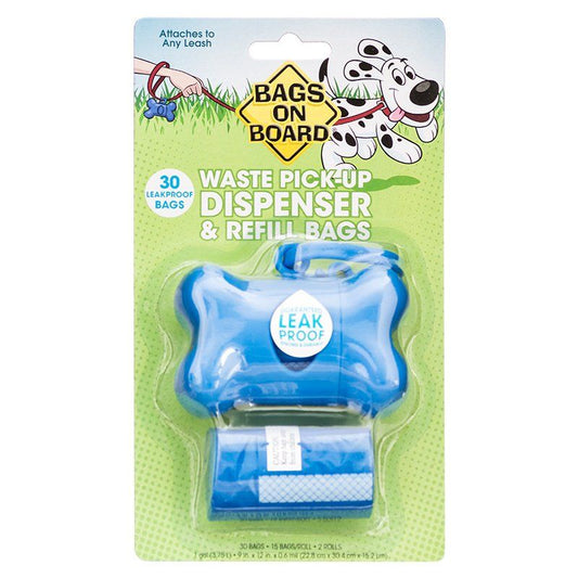 Bags on Board Bone Shaped Pick up Bag Dispenser - Blue-Dog-Bags On Board-1 Count-