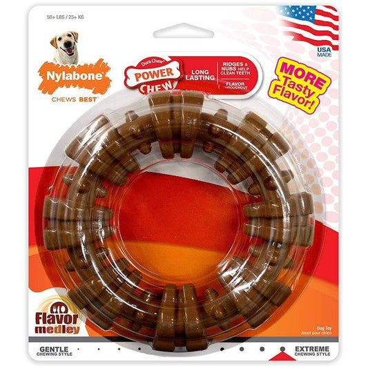 Nylabone Dura Chew Textured Ring - Flavor Medley-Dog-Nylabone-1 Chew - Dogs over 50 lbs-