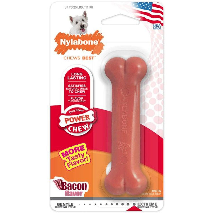 Nylabone Dura Chew Durable Dog Bone - Bacon Flavor-Dog-Nylabone-Regular - Dogs 16-25 lbs-