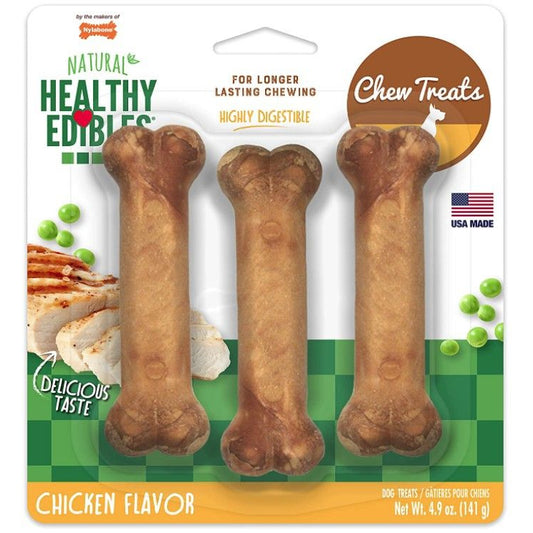 Nylabone Healthy Edibles Wholesome Dog Chews - Chicken Flavor-Dog-Nylabone-Regular - 4.5" Long (3 Pack)-